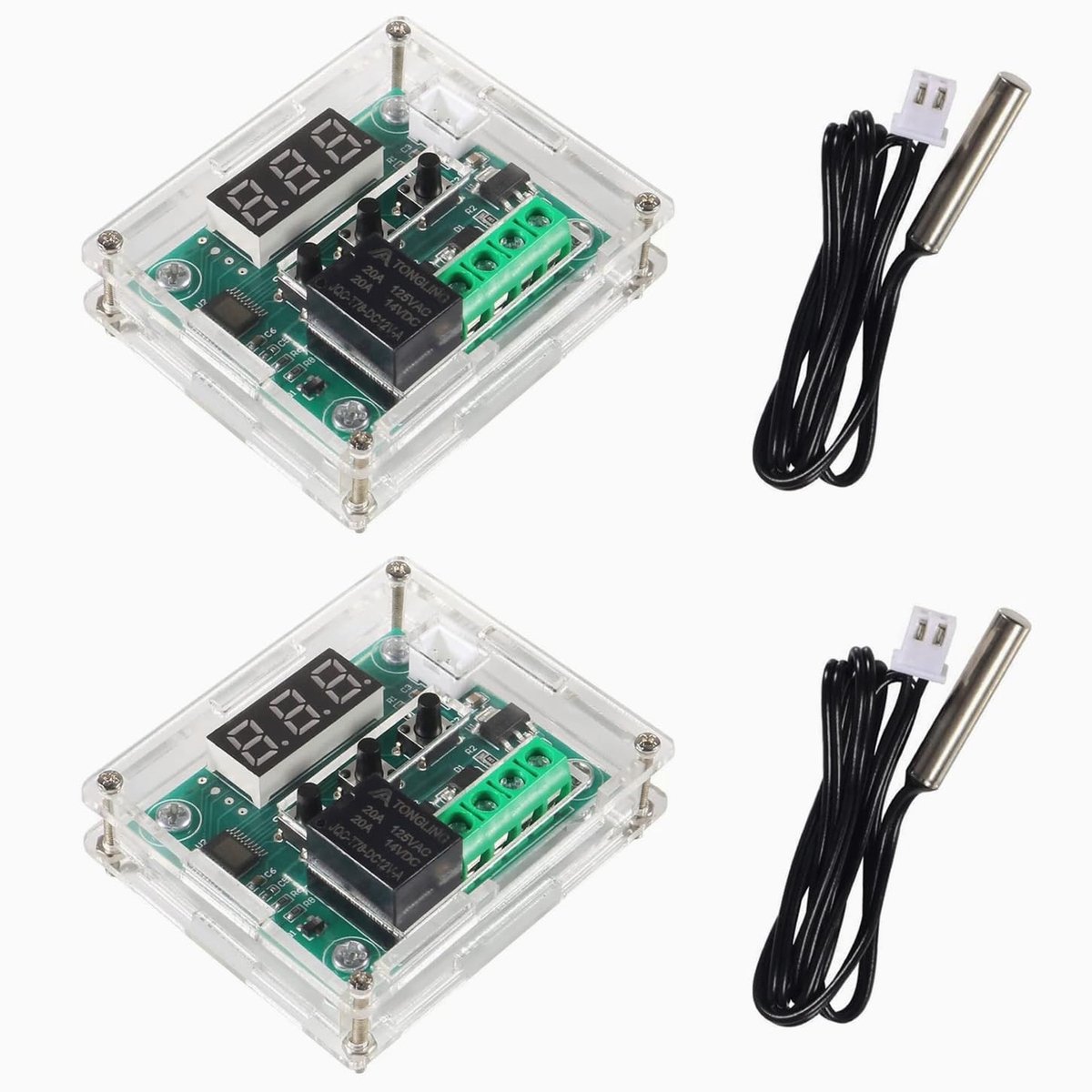 Dailygoody - Digitale mini-thermostaat - Temperatuurregelaar - Betrouwbaar en stabiel - Rood - Temperatuurmeetbereik - Geschikt voor verwarming en koe..