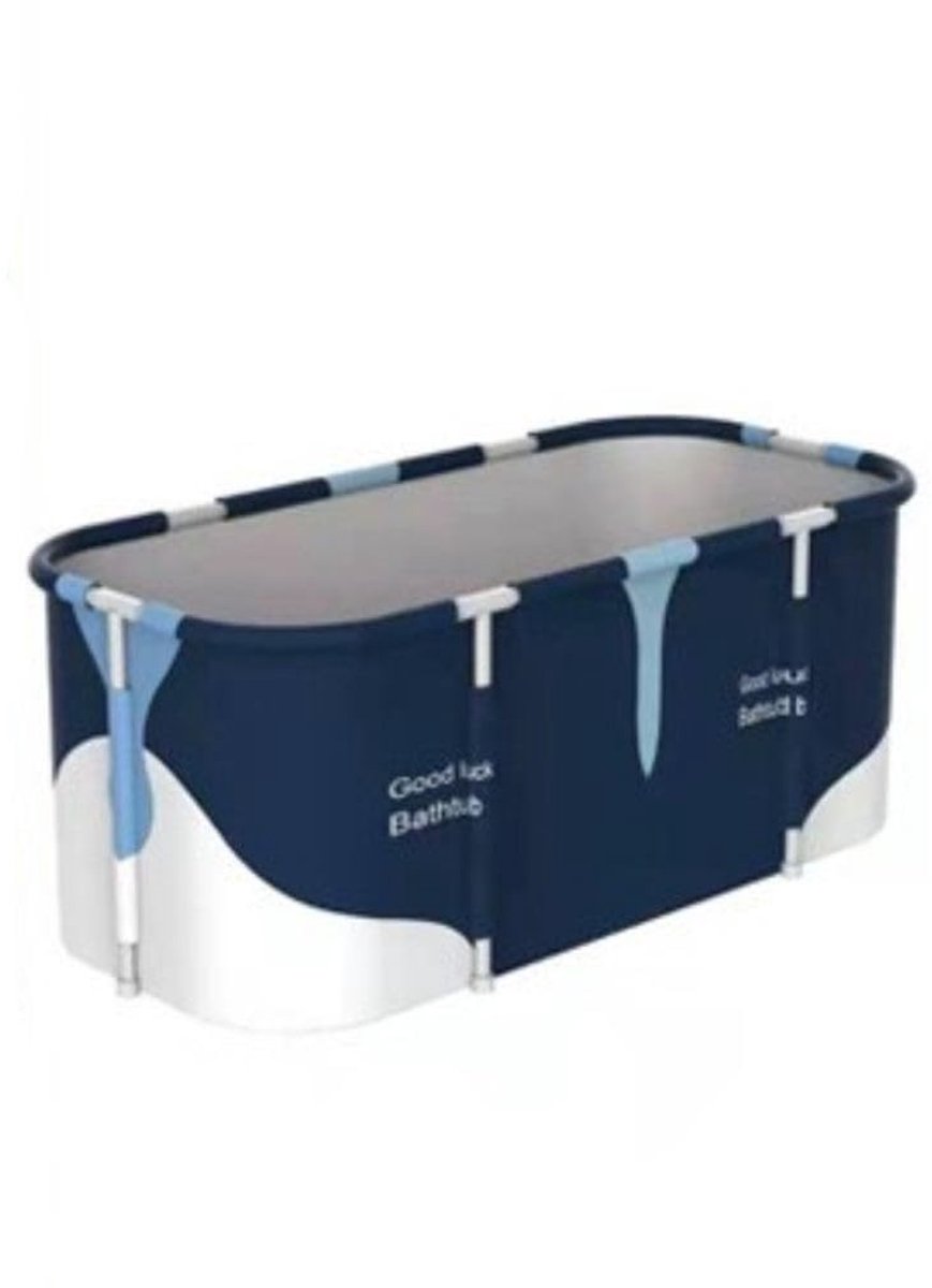Dailygoody - OmGoods - Dailygoody - Opvouwbare badkuip - Mobiele badkuip - Eenvoudig op te bergen - Donkerblauw - Draagbare spa - Geschikt voor familie - 120 x 60 cm
