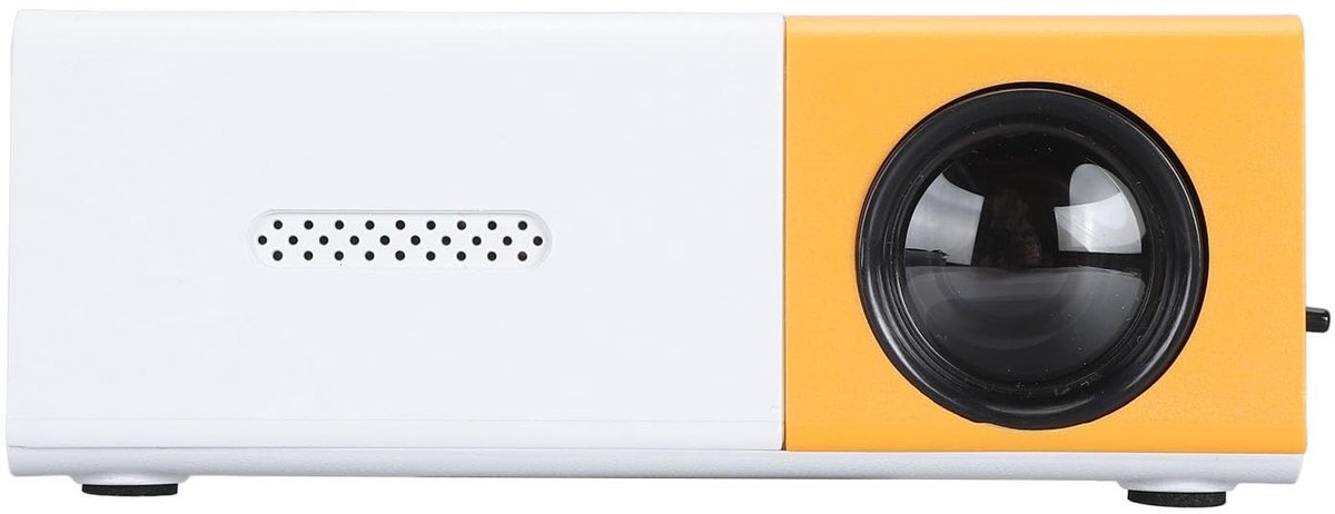 Dailygoody - OmGoods - Dailygoody - Mini LED-projector - 1080P Full HD - Draagbare Outdoor Reisfilmprojector - Geel en Wit - Smart Home Theater - Geschikt voor PC Tablet Sma...