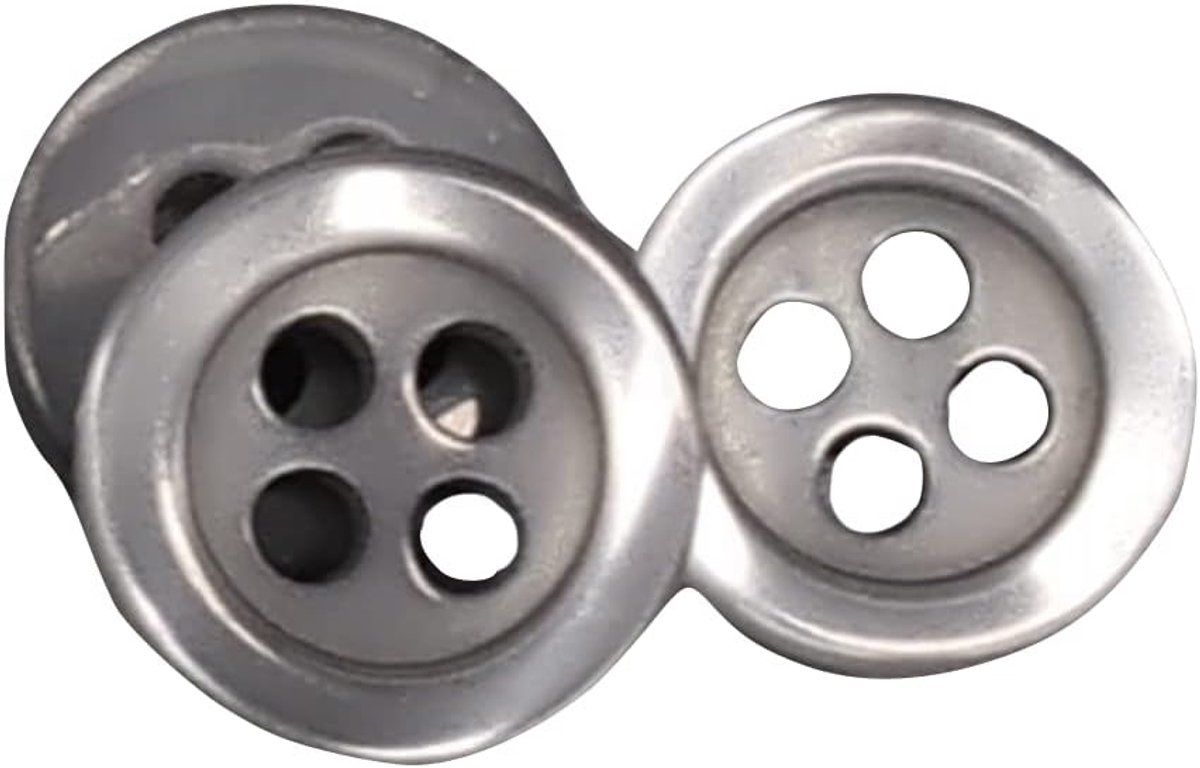 Naaiaccessoires - Parelmoer Knopen Grijs - 50 Stuks 11 mm - 4 Gaten Polyester Design - Voor Overhemden Jassen en Babykleding - Parelmoer Grijs