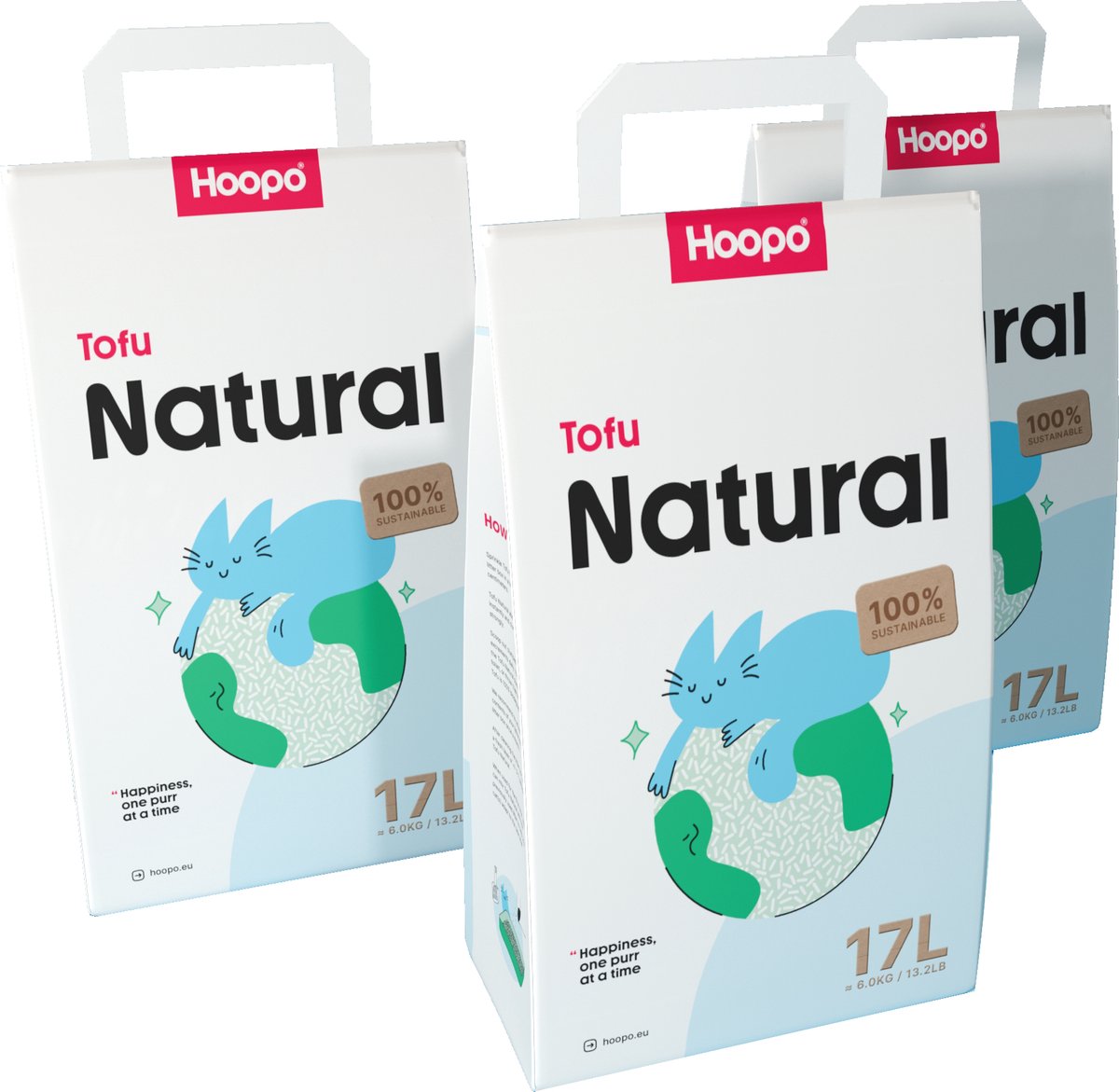 Hoopo Tofu - 51 Liter - Klontvormende Kattenbakvulling - Stofvrij - Zonder Geur - Effectief tegen nare geurtjes