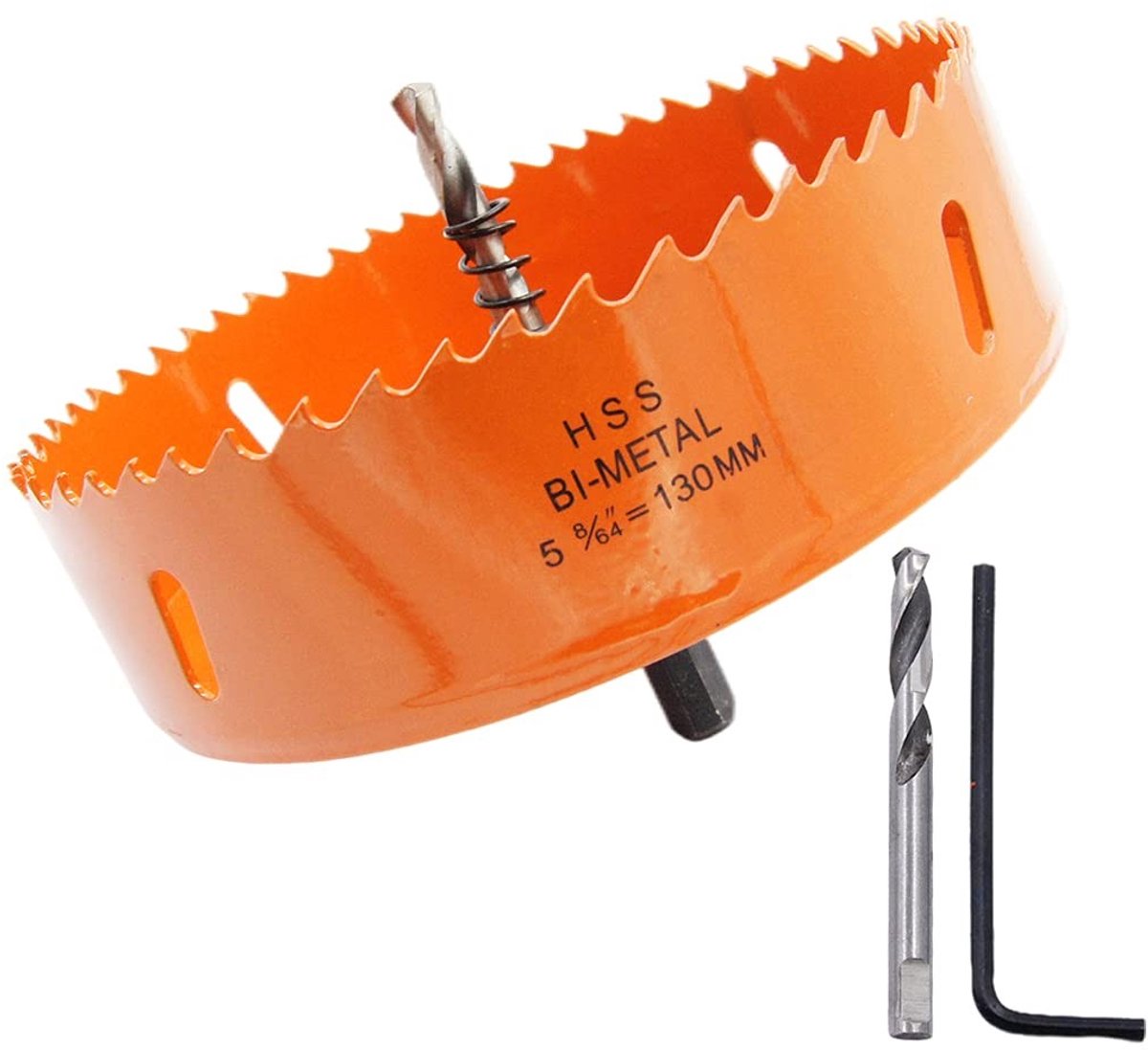 Dailygoody - Hole Saw - 130 mm - Bimetalen zaagblad - Oranje - Hout en PVC - Professionele booraccessoires - 130 mm