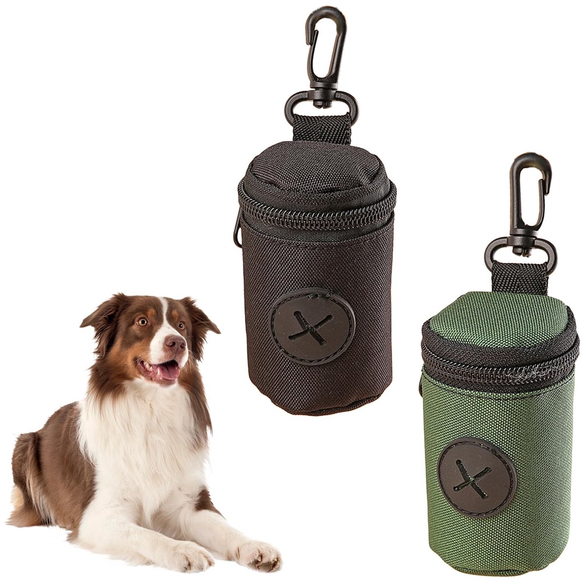 Dailygoody - Poepzak Houder - 2 Stuks - Handige Dispenser met Carabiner - Geschikt voor Standaard Poepzakken - Hondenaccessoires - Eenvoudig in g