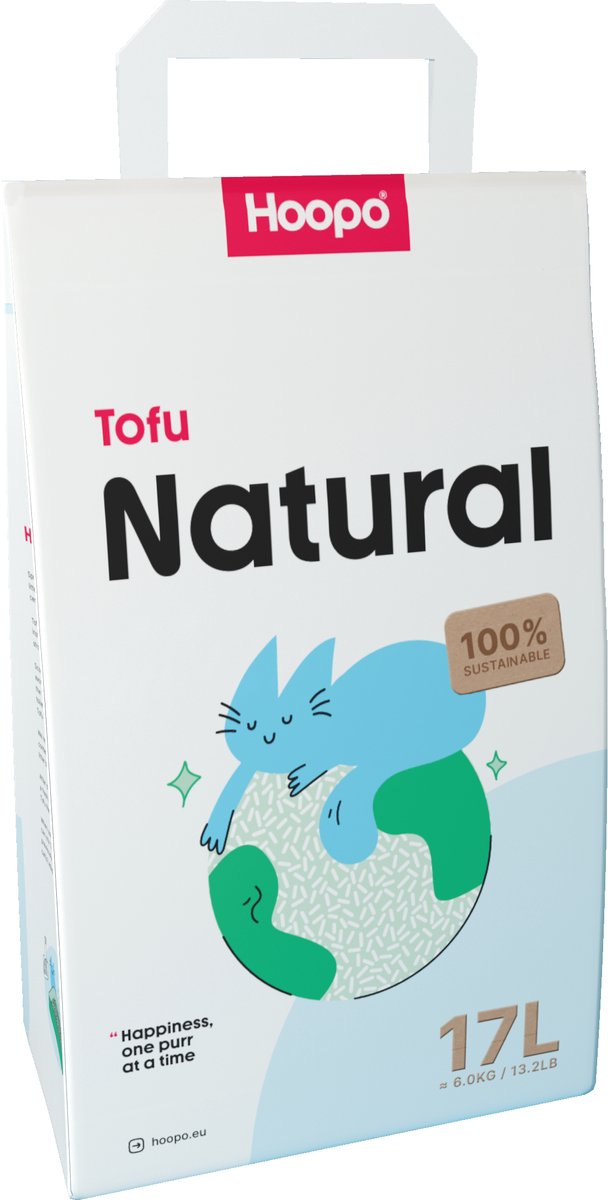 Hoopo Tofu Naturel 17L kattenbakvulling