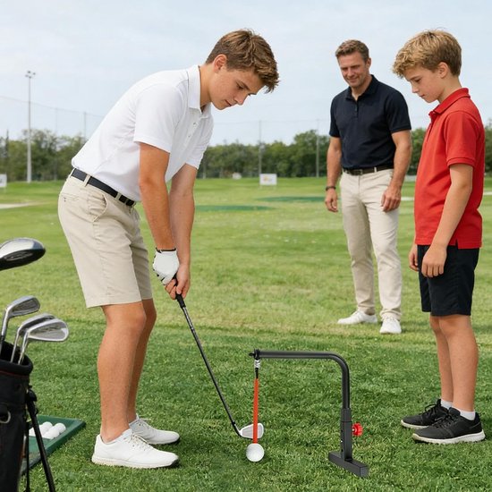 Golfoefentrainer - Golf Swing Trainer - Golfslag Verbeteren - Verstelbare Hoogte - 35.5 x 28 x 5 cm - Rood — afbeelding 2
