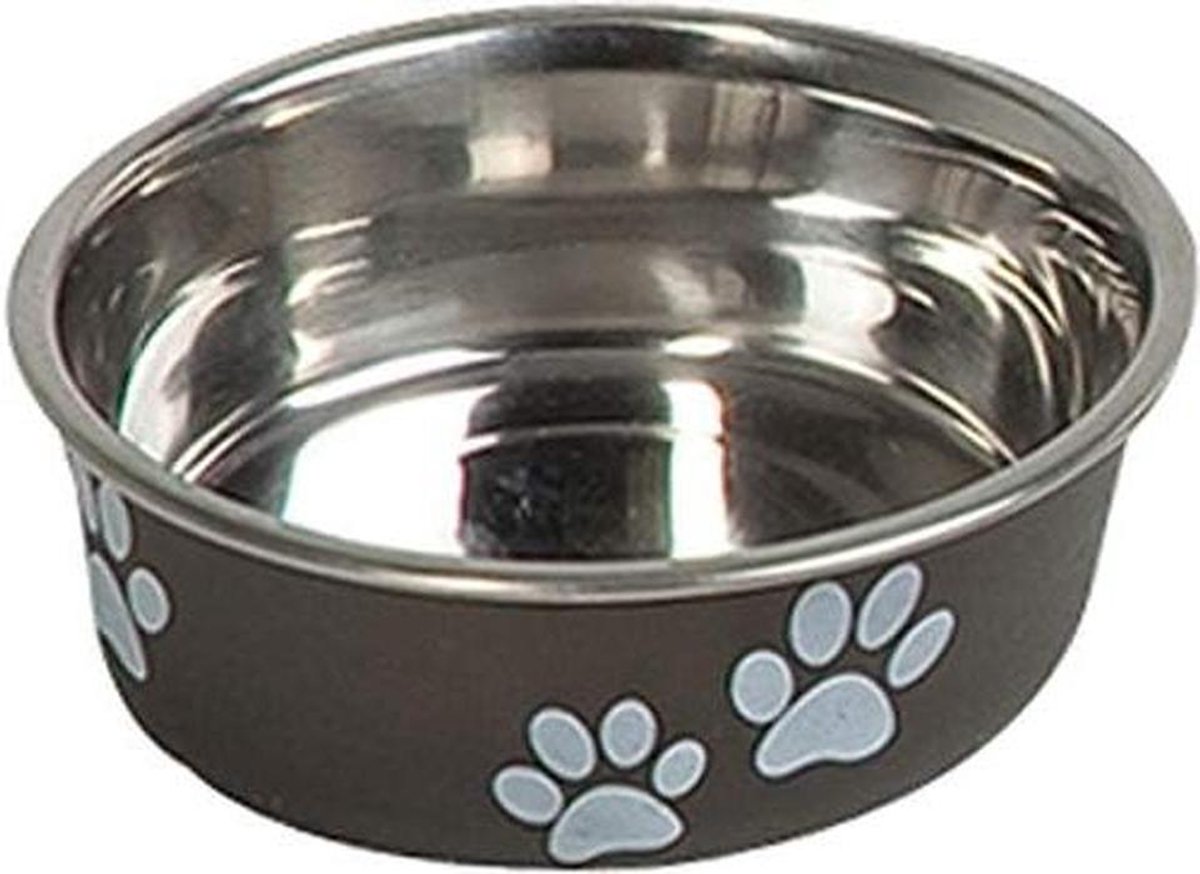 Voerbak Hond - Hondenbak RVS - Voeding en Water - Roestvrij Staal - 12 cm 300 ml - Zwart