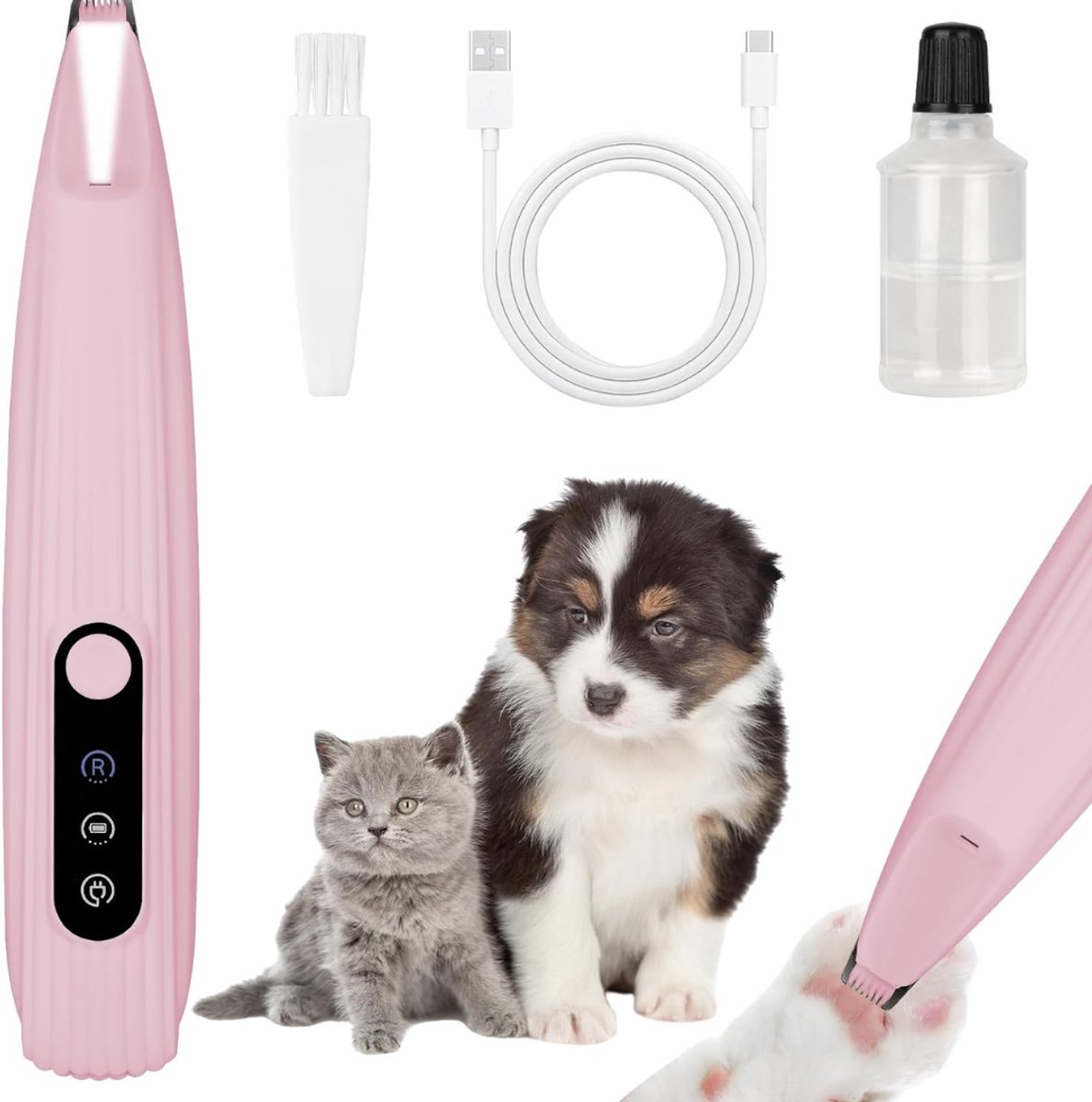 AHD® Hondentondeuse - Dieren Tondeuse - Hondentondeuse Dikke Vacht - Tondeuse Hond - Roze - 18cm x 7cm x 4cm
