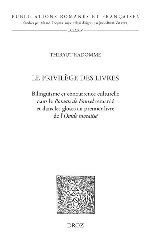 Publications Romanes et Françaises - Le Privilège des livr ... - cover