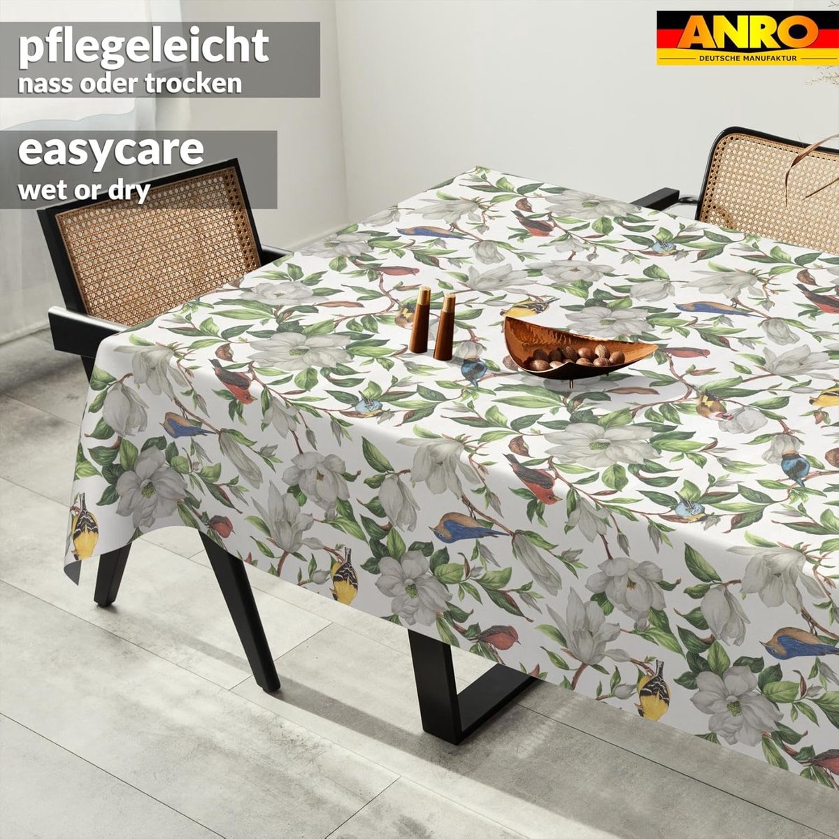 Tafelkleed Wasdoek - Afwasbaar Kleed - Bescherming Tafel - Lotuseffect - 220 x 140 cm - Groen