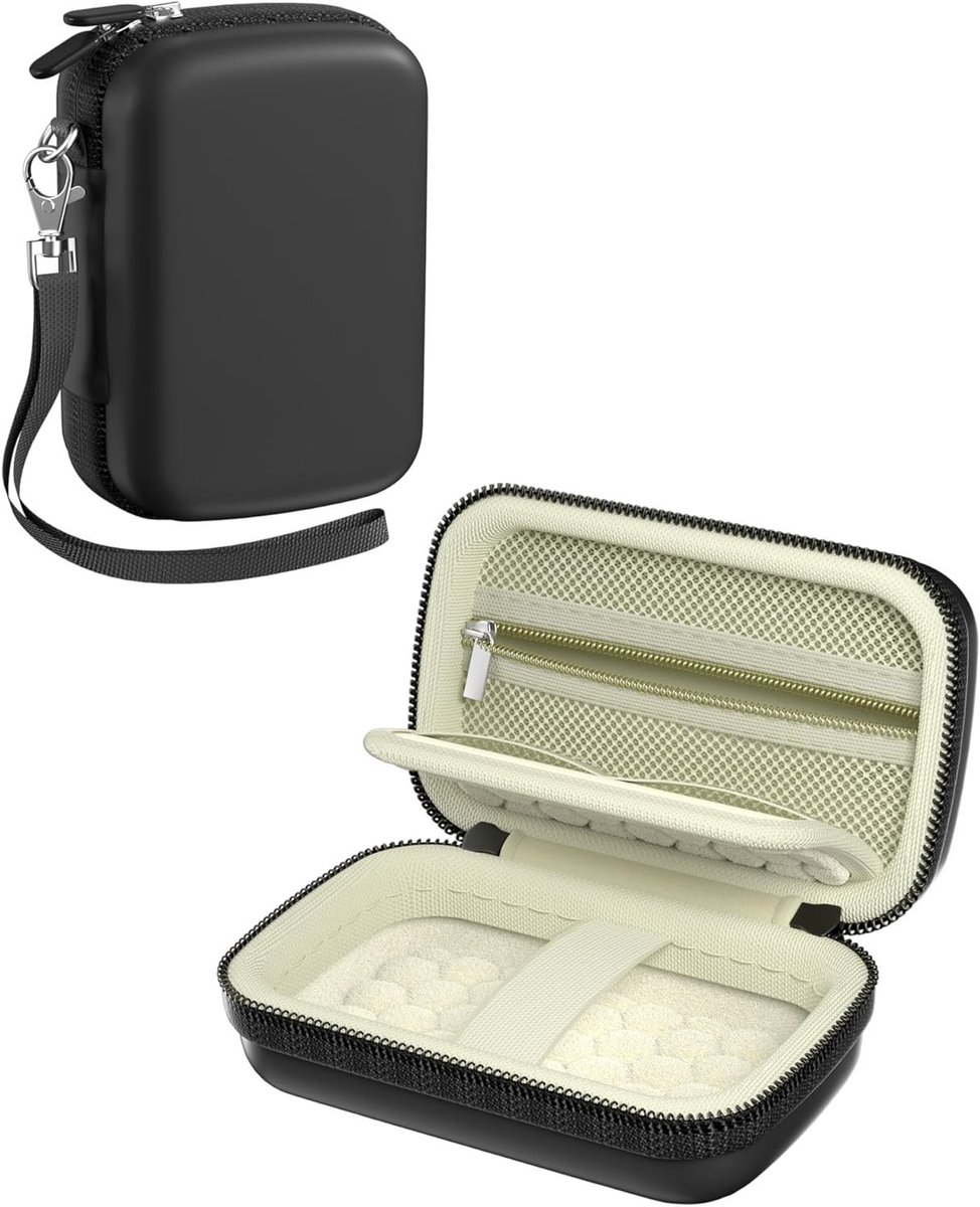Harde Camera Bescherming voor KODAK PIXPRO FZ55/FZ45 4K - Compacte Tas met Opbergruimte voor Batterijen en SD Kaarten, Geschikt voor Diverse Merken, Zwart