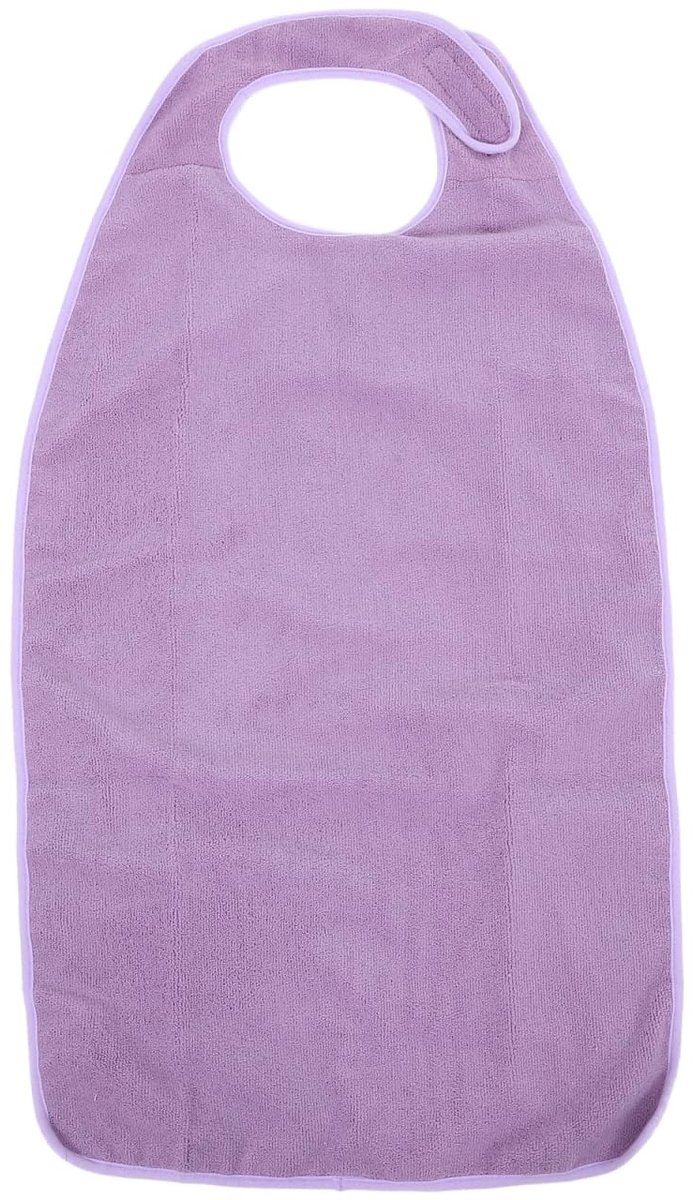 Dailygoody - Zachte handdoek - Waterdicht slabbetjes - Eenvoudig in gebruik - Paars - Wasbaar maaltijd protector - Geschikt voor ouderen - Handige maa...