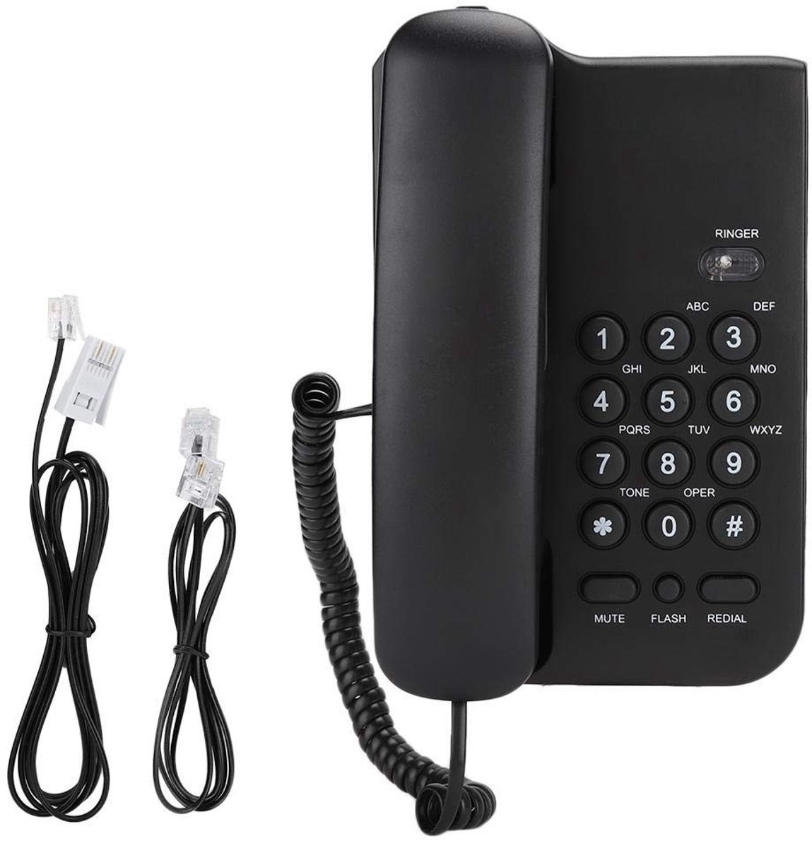 Dailygoody - Hoteltelefoon - Vaste Telefoon - Duurzaam en gebruiksvriendelijk - Zwart - Draagbare telefoon - Geschikt voor thuiskantoor en hotels