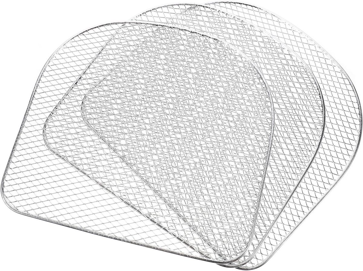 Airfryer Grillrekken - Droogrekjes Oven - Voedsel Drogen - Smal Rasterpatroon - 26x24x0.3CM - Wit