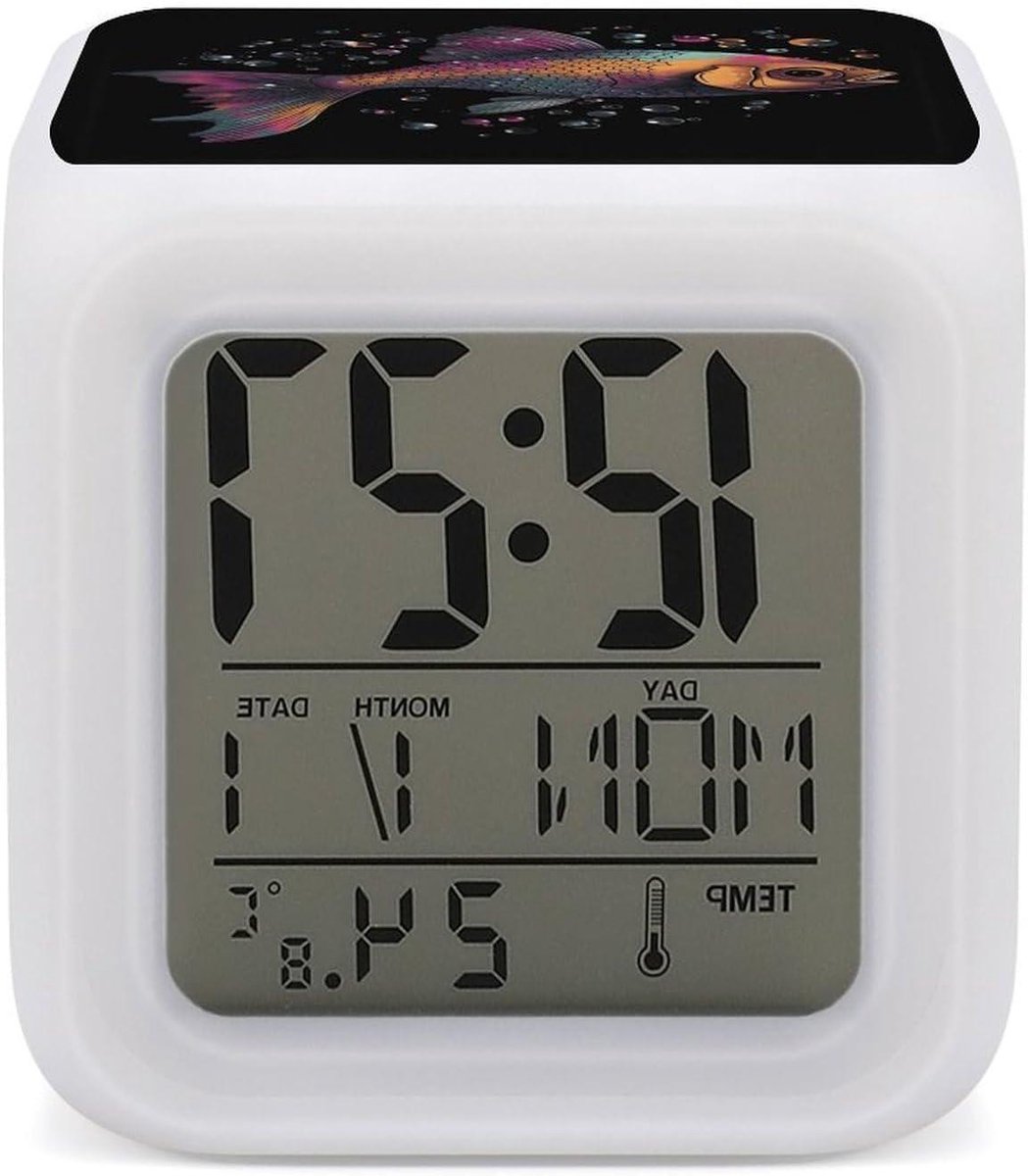 Digitale Wekker - Kleurverloop Klok - Wakker Worden - 7 Kleuren Nachtlampje - N.v.t. - Meerdere Kleuren