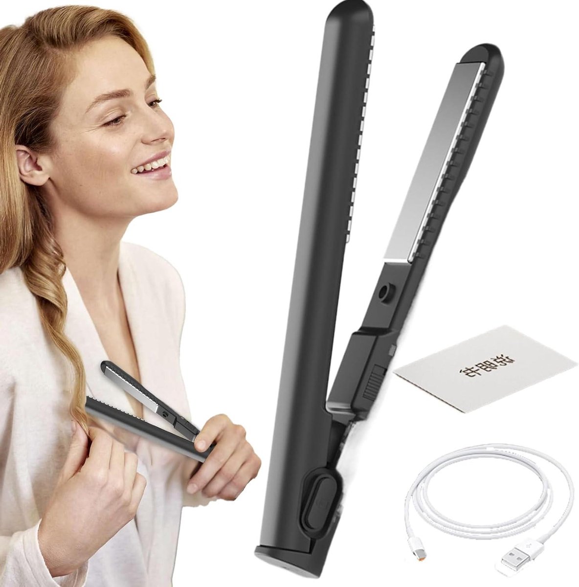 Reisstijltang Krultang - Haarstyler Draagbaar - Haar Stijlen - 2-in-1 Functie - 18 cm - Wit