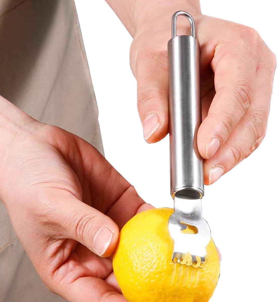 Citrus Zester - Keuken Slicer - Vruchten Voorbereiden - Roestvrij Staal - 16.5 cm - Veelkleurig