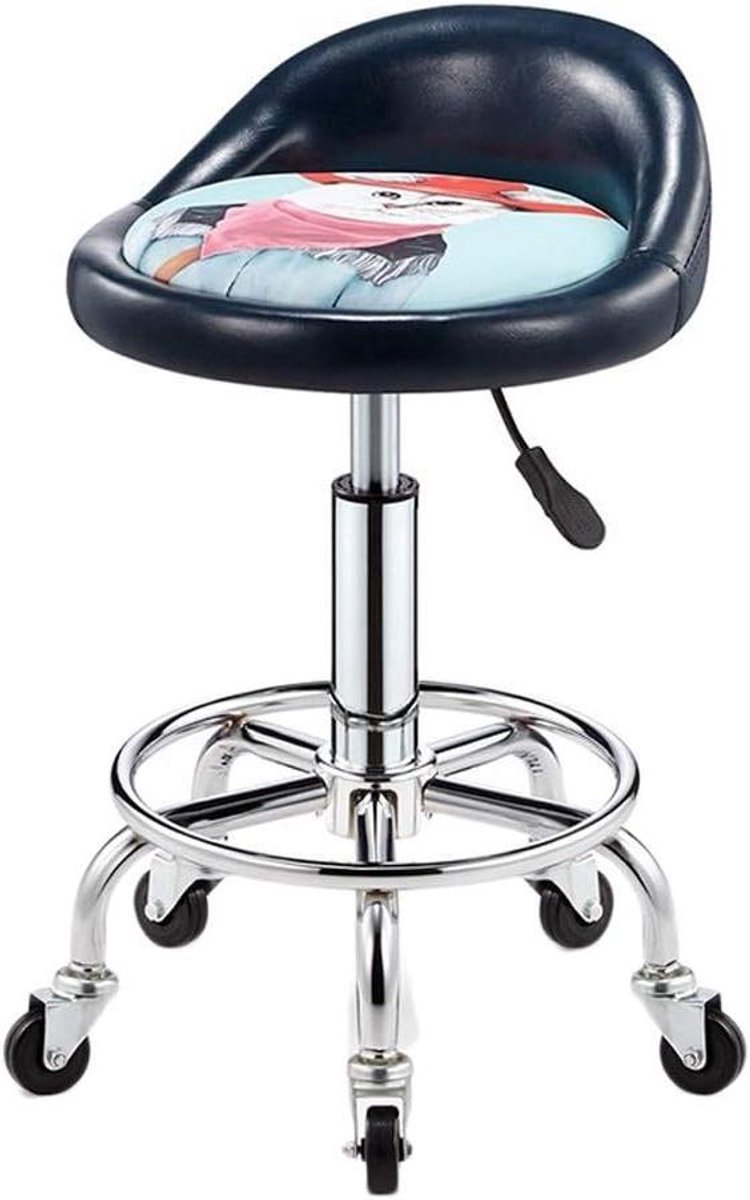 Kapperskruk - Draaibare Kruk - Schoonheidssalon Werk - Met Katrol - 1.00 Aantal - Navy Blue