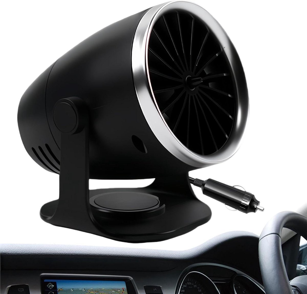 Draagbare Autoverwarming - Voorruit Ontdooier - Veilig Rijden - Snel Ontdooien - 100 W - Zwart