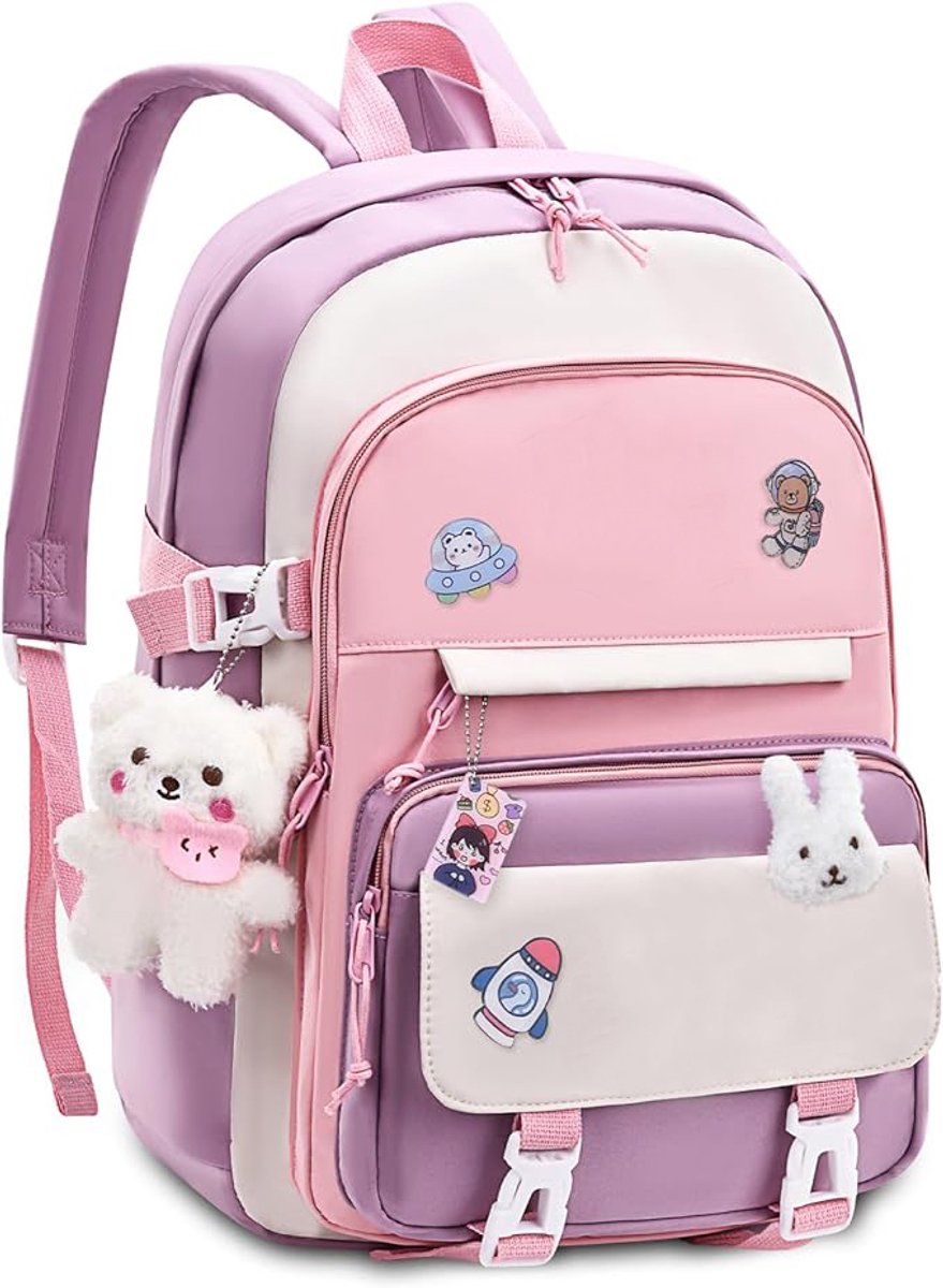 Rugzak meisje - schooltas voor meisjes - 20 liter - voor school en jeugdgebruik - lichtgewicht waterdichte canvas schooltas voor meisjes in groep 3 t/m 7