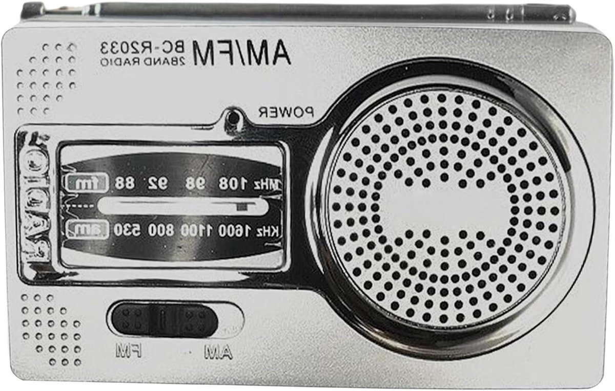 Draagbare FM Radio - Zakradio Transistorradio - Muziek Luisteren - Ingebouwde Luidspreker - 9.5 x 6.9 x 2.98 cm - Zwart