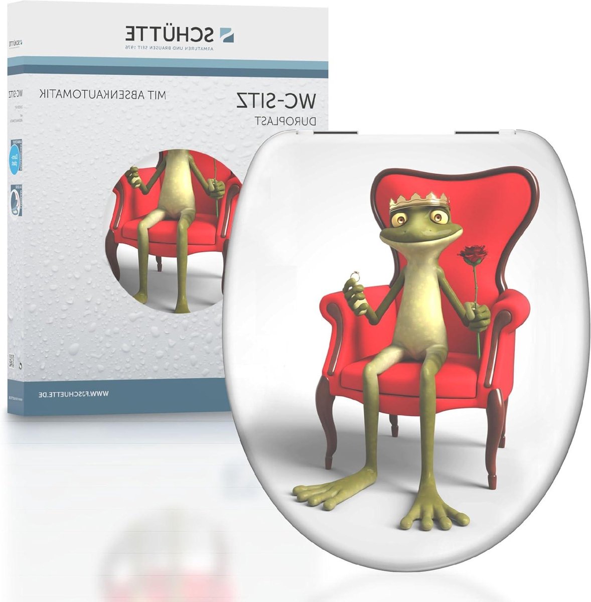 Toiletbril Duroplast - WC-bril toiletzitting - Hygiënisch Reinigen - Softclose mechanisme - Universele Vorm - Frog King