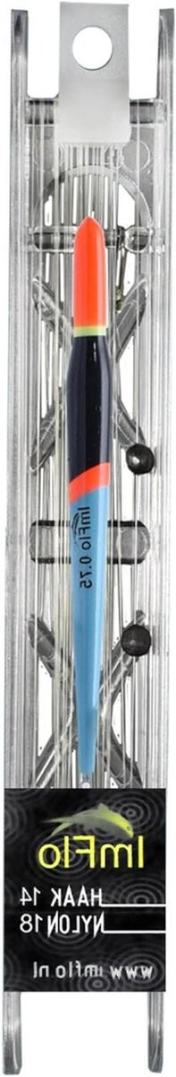 Witvistuigje Compleet - Vistuigje Wedstrijd - Vissen Op Voorn - Met Licht Dobbertje - 075 Gram - Blauw Rood