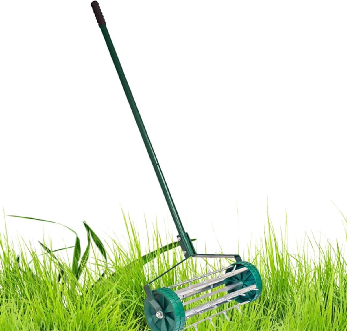 Gazon Beluchter Wals - Tuinwals Grasmaaier - Gras Verbeteren - Robuuste Constructie - 44 cm Wals - Zwart