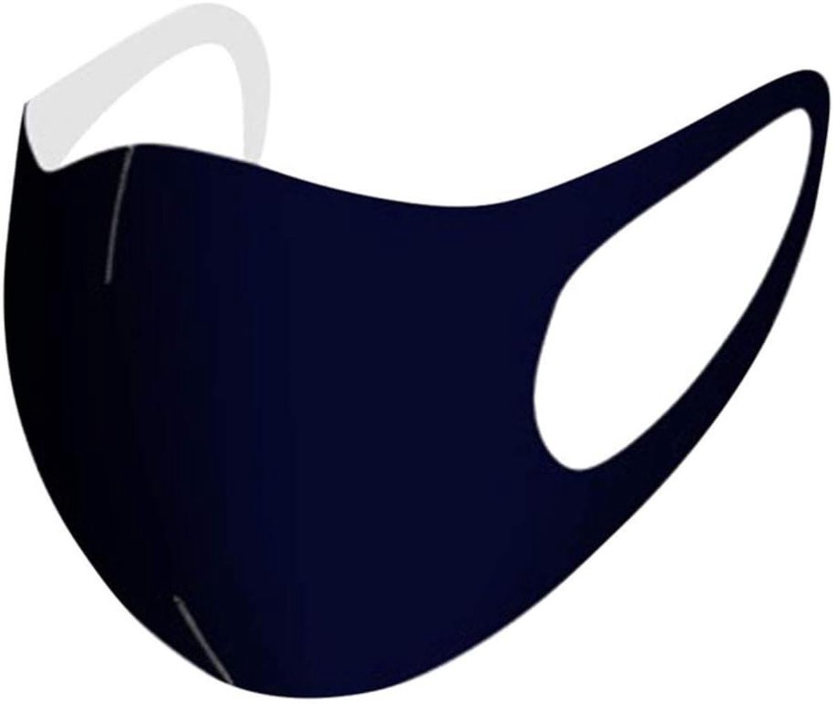 Herbruikbaar Katoen Mondkapje - Stofmasker Ademend - Dagelijks Gebruik - Zachte Katoen Bescherming - 1 Stuk - Marineblauw