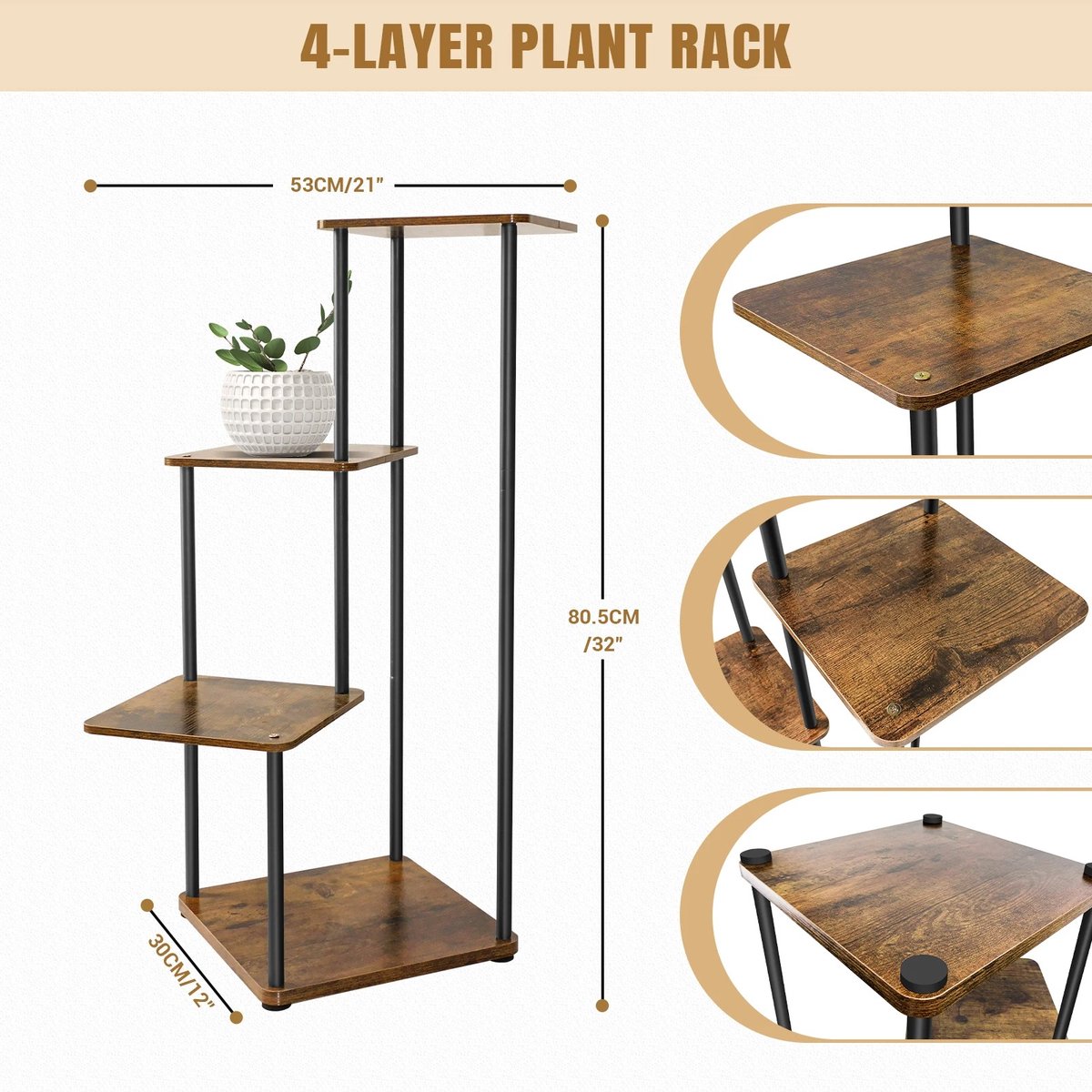 Questyr - Tuin - Plantenrek - Tuin Uitstalkasten/Etagères - hoekplank