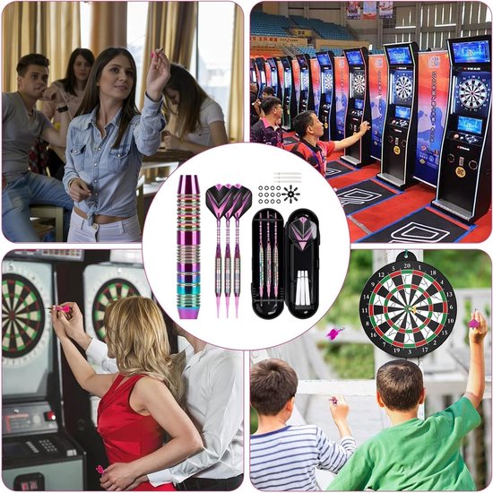 Set van 3 professionele darts met plastic punt, 21 g voor elektronische dartborden, inclusief opbergdoos en zachte dartvleugels — afbeelding 5