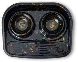 Savic Voerbak - Marble Zwart/Goud - 2x300 ml, Antislip, Geschikt voor Nat en Droogvoer