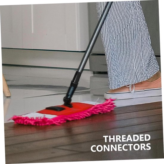 Verlengstukadapter Bezemsteel - Dweilpaal Adapter - Schoonmaken Thuis - Stevig Plastic Materiaal - 560 cm - Zwart — afbeelding 2