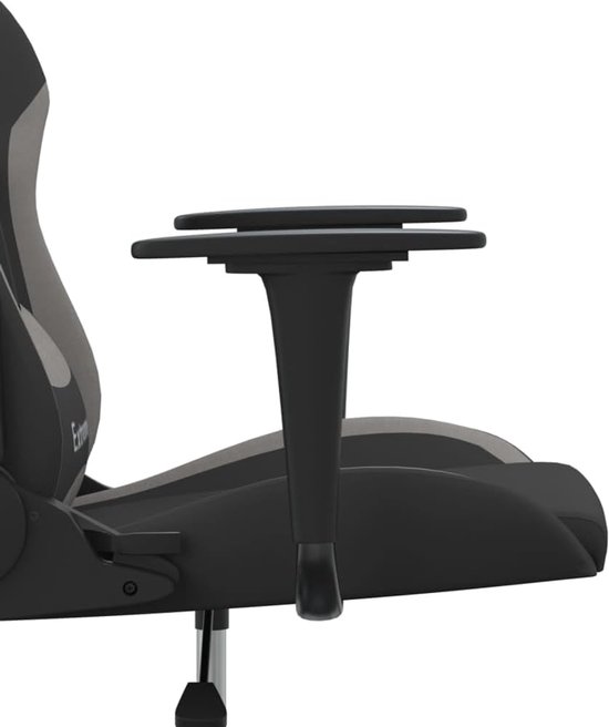 Gaming Stoel - Fauteuil Speelstoel - Comfortabel Gamen - Ingebouwde Massagefunctie - 65 x 62.5 x 130 cm - Zwart Grijs — afbeelding 4