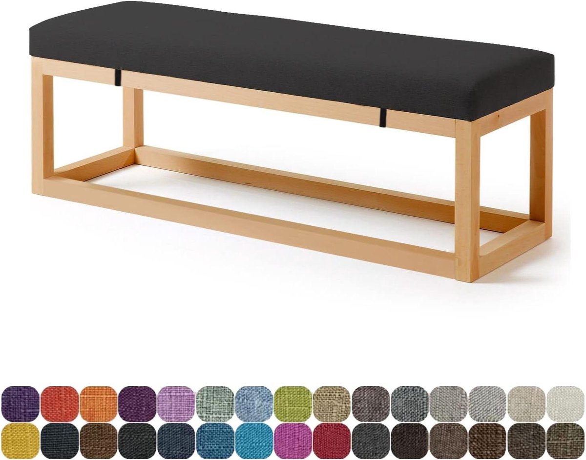 Buitenbank Kussen - Terraskussen Zitkussen - Comfortabel Zitten - UV Bestendig Waterdicht - 140x50x8 cm - Zwart