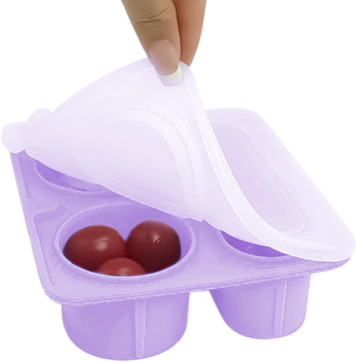 Snack Box - Opbergdoos Lunch - Snacks Meenemen - Drie Compartimenten - 420ml - Paars