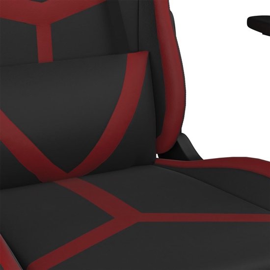 Gaming Stoel - Racestoel Computerstoel - Comfortabel Zitten - Verstelbare Rugleuning - 1 stuk - Zwart en wijnrood — afbeelding 2