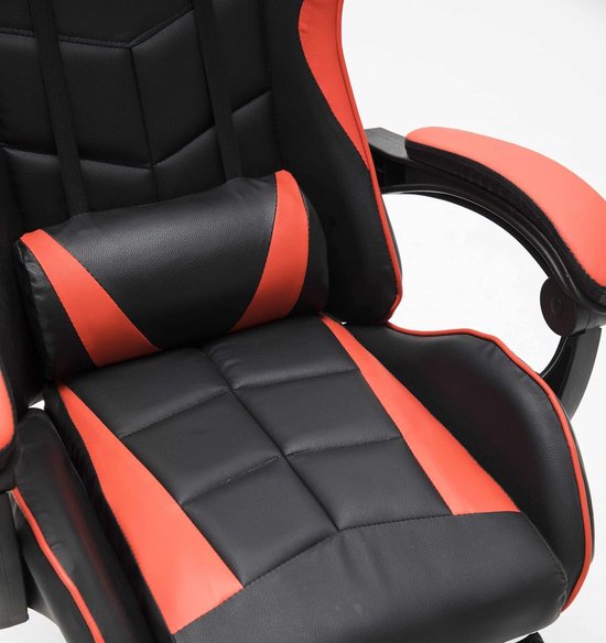 Gamestoel Racing - Bureaustoel Gamen - Comfortabel Zitten - Ergonomisch Ontwerp - 128 cm Hoog - Rood Zwart — afbeelding 2