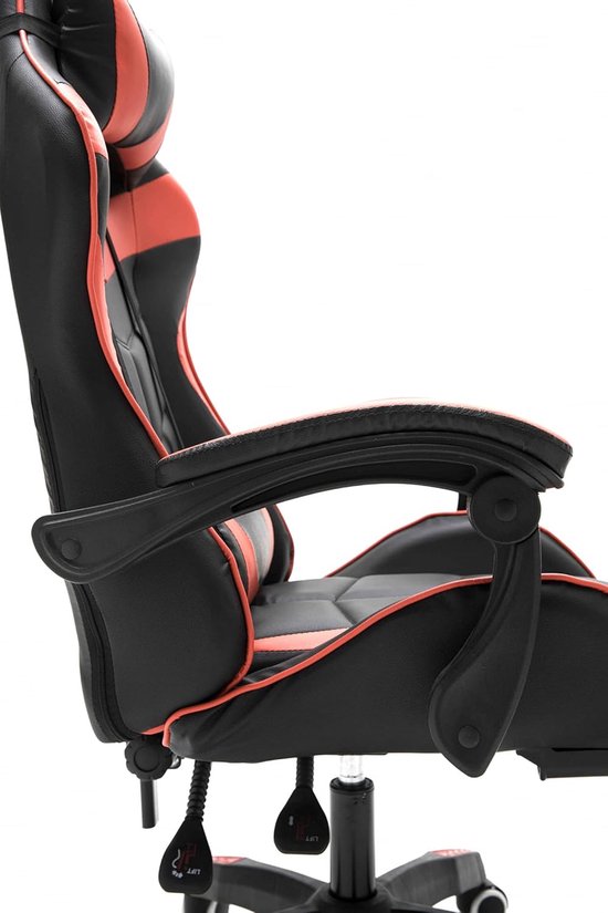 Gamestoel Racing - Bureaustoel Gamen - Comfortabel Zitten - Ergonomisch Ontwerp - 128 cm Hoog - Rood Zwart — afbeelding 5