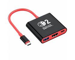Docking Station geschikt voor Nintendo Switch 2, Nintendo Switch OLED & Nintendo Switch - Zwart/rood