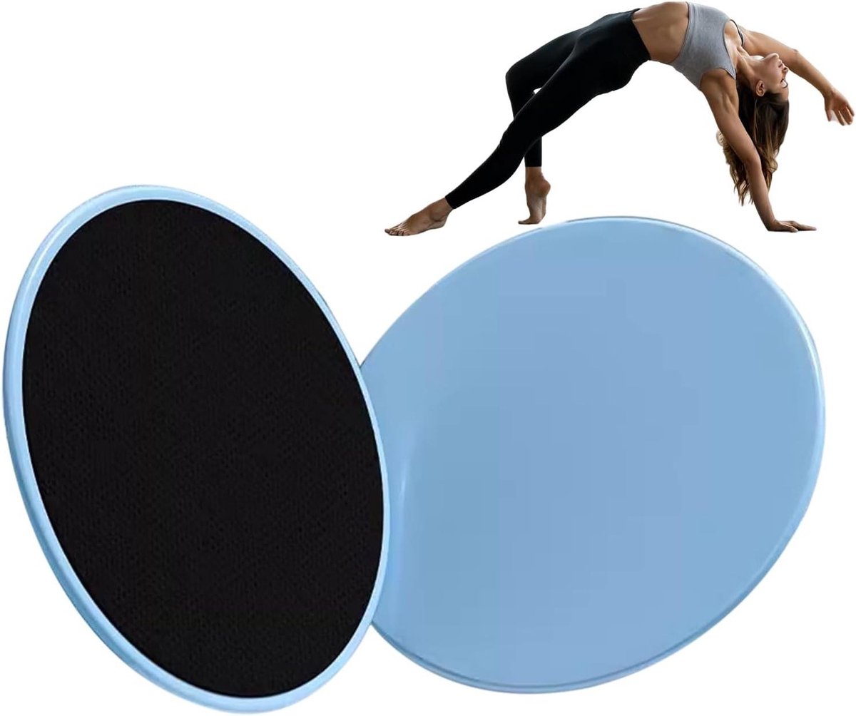 Core Sliders - Fitness Glijders - Full Body Workout - Verbetert Flexibiliteit - 17.5 cm Diameter - Blauw