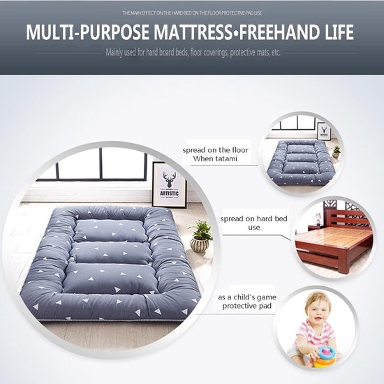 Tatami Matras Opvouwbaar - Japanse Vloermatras Futon - Comfortabel Slapen - 5-laags Ontwerp - 120x200cm - F — afbeelding 4