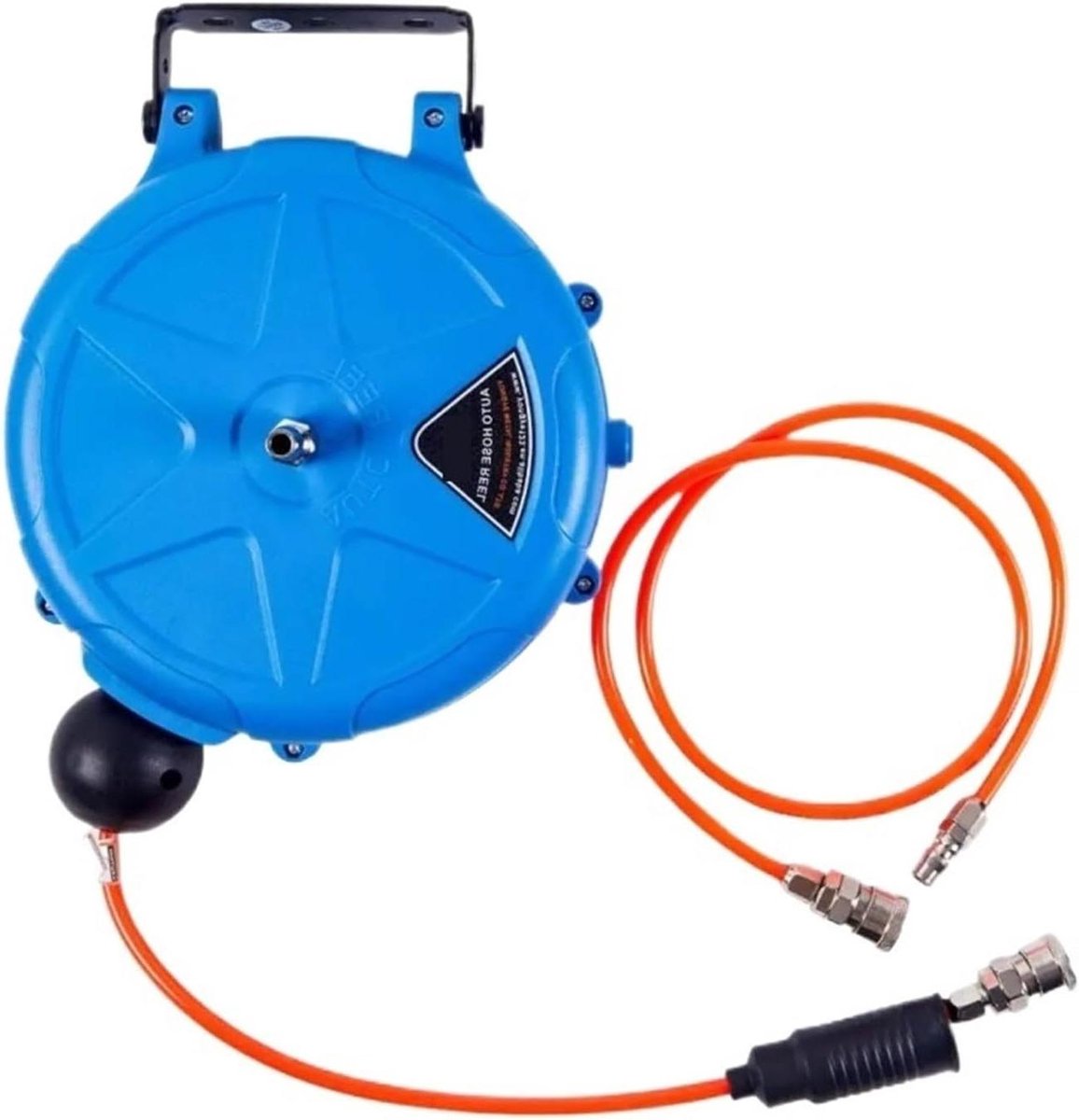 Automatische Luchtslanghaspel - Slanghaspel Intrekbaar - Werkplaats Organiseren - Langzaam Oprollend Mechanisme - 10 Meter Slang - Blauw