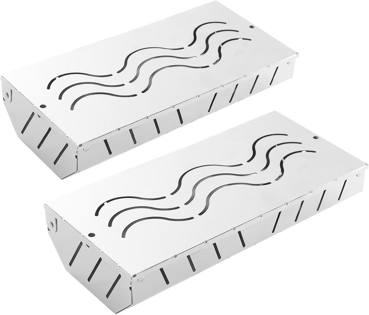 BBQ Rookoven Box - Rook Accessoires - Smaak Toevoegen - Roestvrij Staal - 2 Stuks - Zilver