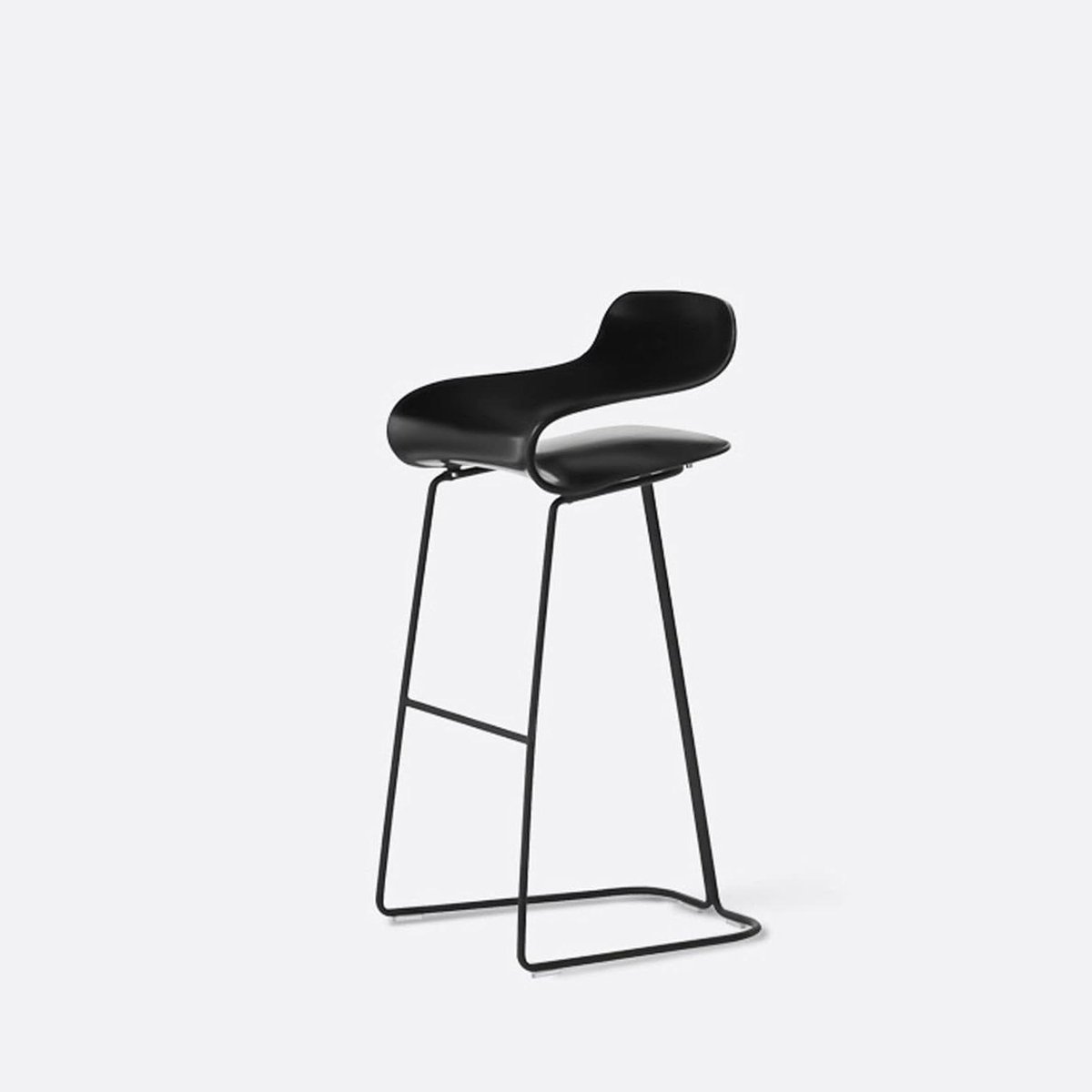 Barkruk met rugleuning - Hoge kruk - Comfortabel zitten - Ergonomische S-curve - 66 cm - Blauw