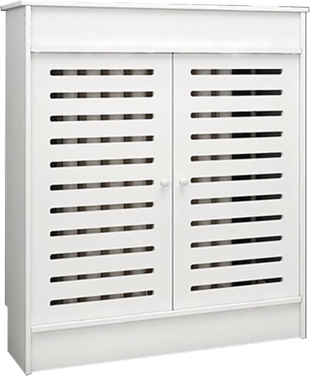 Radiatorbekleding - Verdeelstuk kast - Warmteafvoer verbeteren - Afgeronde randen - 60x80x25 cm - Wit