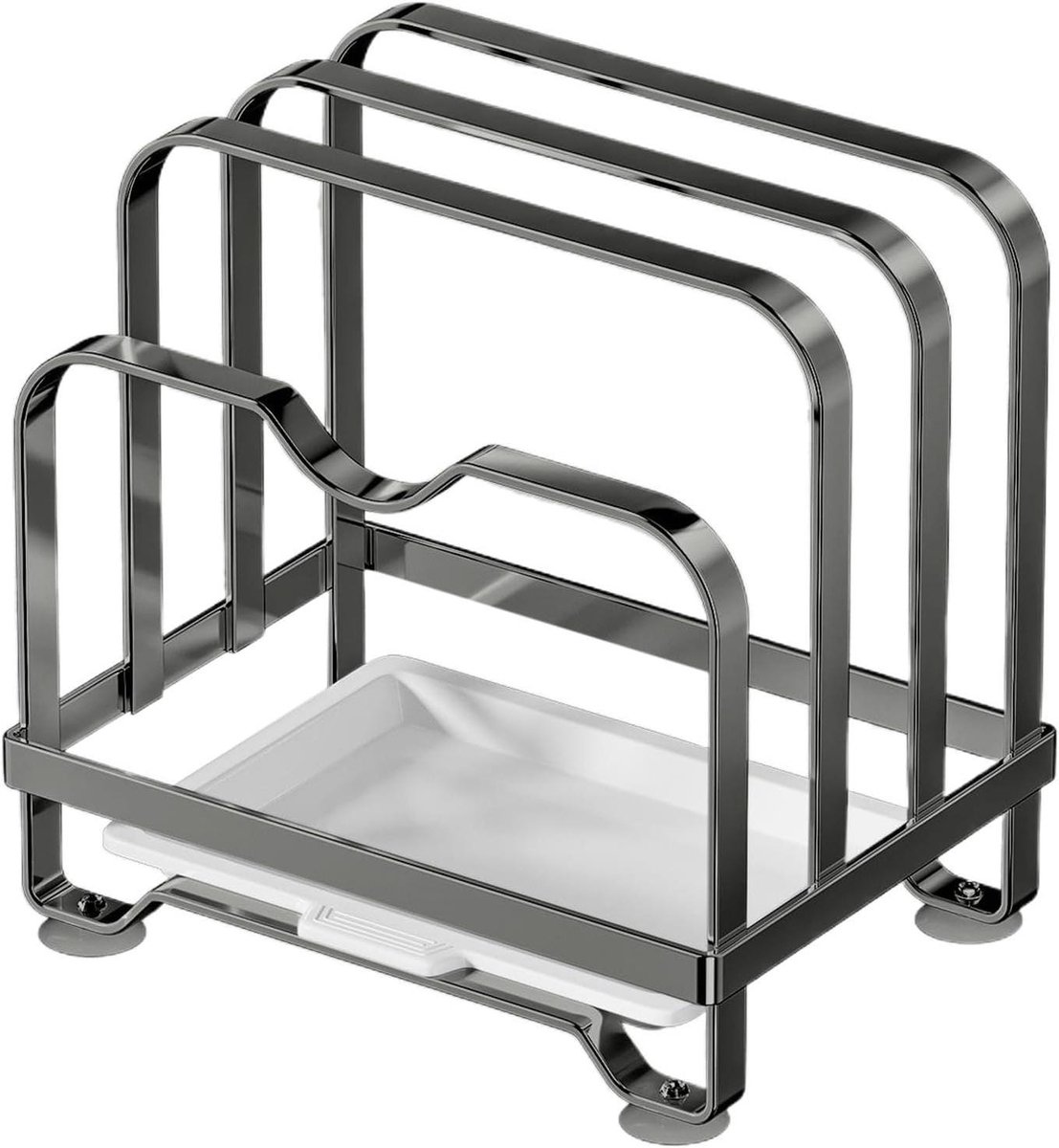 Dekselhouder - Keuken organizer - Keuken opruimen - Drielaags ontwerp - 165H cm - Grijs