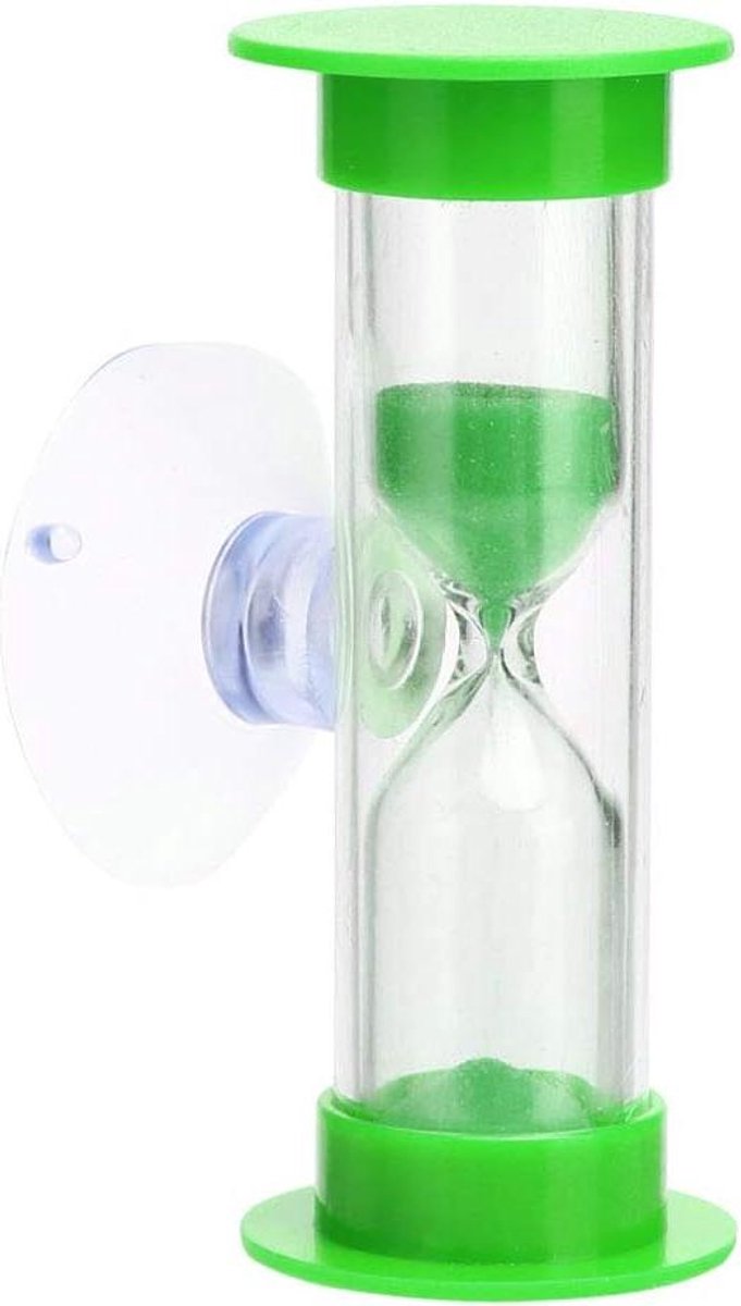 Zandloper Timer - Zandglas Zuignap - Kinderen Leren - Met Zuignap - 2 Minuten - Groen