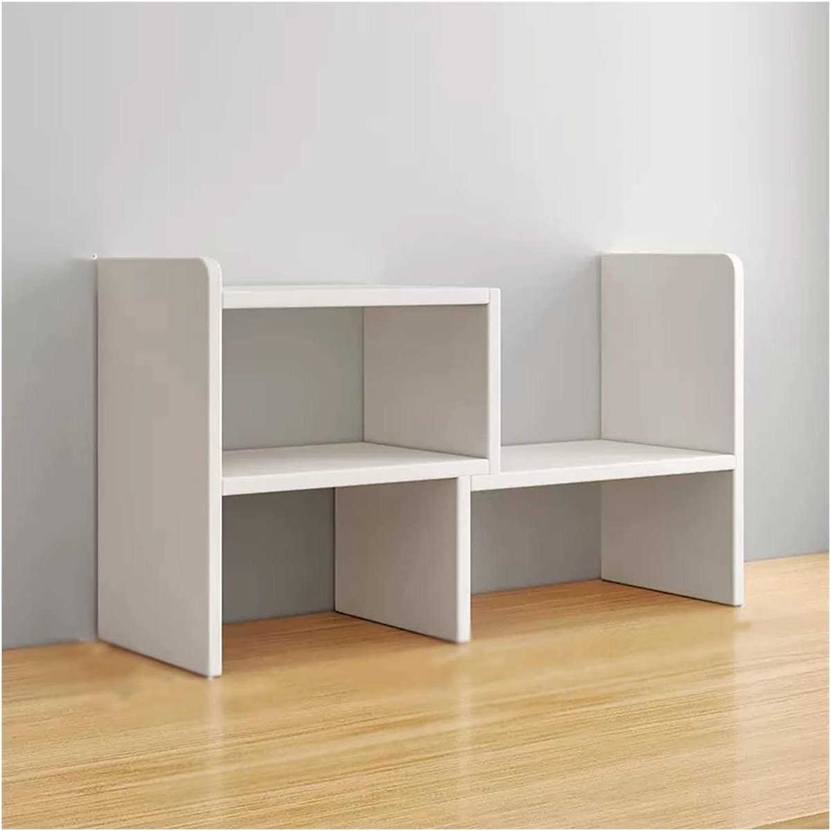 Bureau Boekenkast - Opbergrek - Bureau Organiseren - Verstelbaar Ontwerp - 25 tot 50 cm - Wit