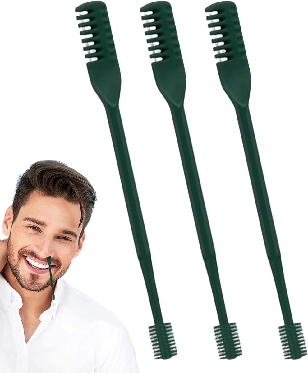 Neushaartrimmer Handmatig - Verzorgingstool Roterend - Persoonlijke Verzorging - Precisie Dubbele Kop - Compact Lichtgewicht - Zilver