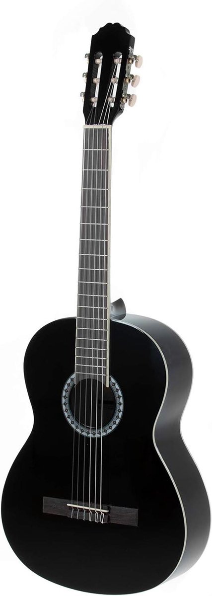 Concert Gitaar - Akoestische Gitaar - Muziek Leren - Linden Hout Body - 1/2 Maat - Zwart